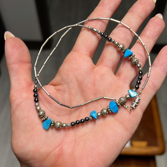 Vintage mix jewelry lot western sterling silver 9.25 turquoise necklace bracelet - Picture 12 of 13